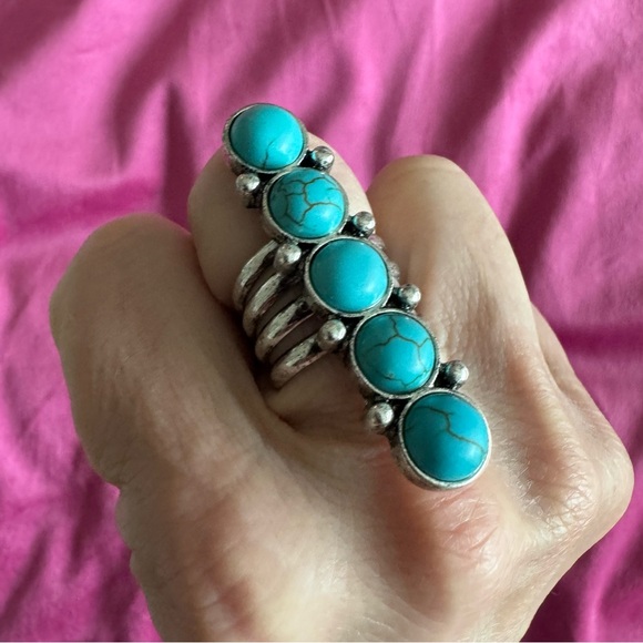 Turquoise ring. Size 6.5 - Picture 5 of 6